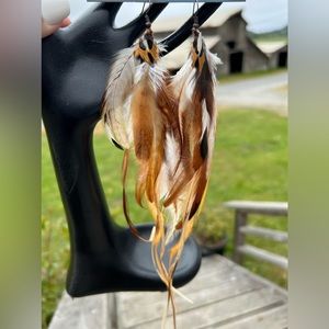 Grizzly Feather Earrings Hair Extensions Look XL